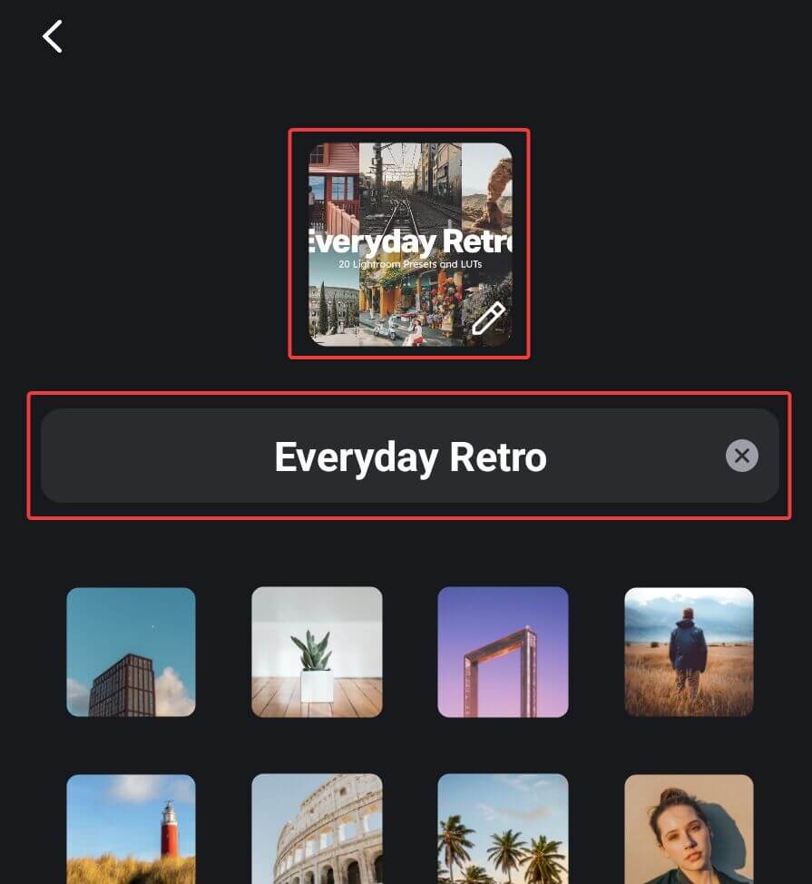 Creating a new filter folder in VN Video Editor.